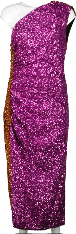 16 Arlington Orange / Pink Sequin One Shoulder Midi Dress UK 12 Comfortable Knitwear Midi Dress 16 Arlington Orange / Pink Sequin One Shoulder Midi Dress UK 12 Comfortable Knitwear Midi Dress