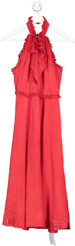 Alexa Chung Red Silk Polkadot Midi Dress UK 6 Cozy Ribbed Knit Midi Dress
