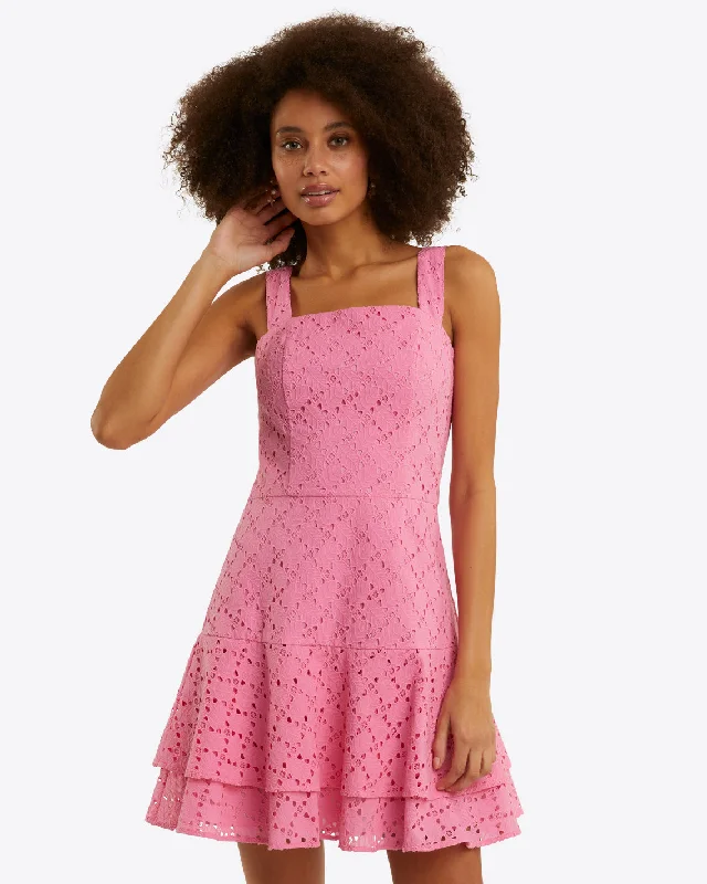 Ashland Sleeveless Mini Dress in Eyelet