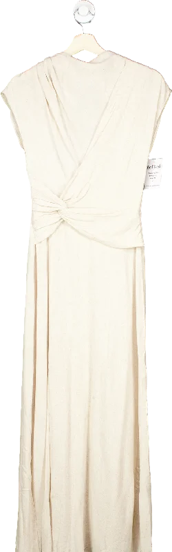 ASOS Cream Back Cut-out Midi Dress UK 8 Trendy Long Sleeve Midi Dress