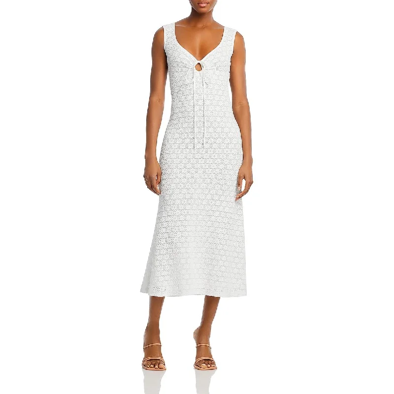 Bardot Womens Floral Beach Midi Dress Stylish Color Block Midi Dress