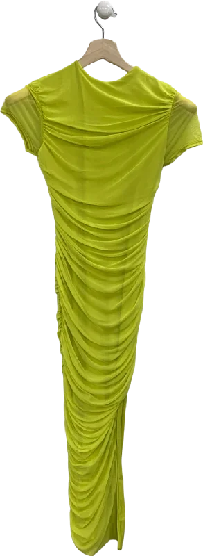 Club L Lime T Shirt Style Midi Dress With Mesh Overlay And Curved Skirt UK 8 Stylish Button-Up Midi Dress Club L Lime T Shirt Style Midi Dress With Mesh Overlay And Curved Skirt UK 8 Stylish Button-Up Midi Dress