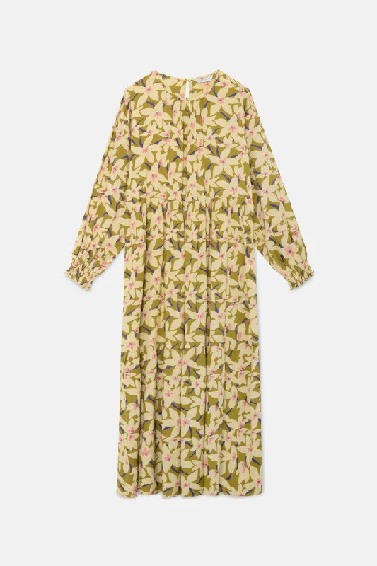 Compania Fantastica Midi Dress with Long Sleeves and Green Floral Print Stylish Animal Print Midi Dress Compania Fantastica Midi Dress with Long Sleeves and Green Floral Print Stylish Animal Print Midi Dress