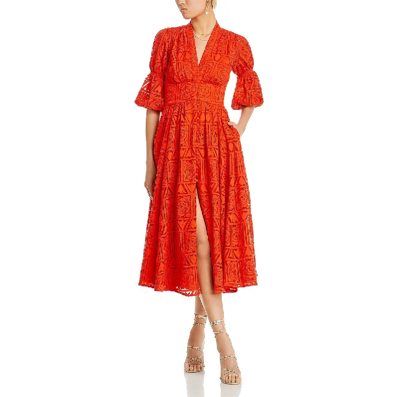 Cult Gaia Womens Willow Daytime Embroidered Midi Dress Fashionable One-Shoulder Midi Dress Cult Gaia Womens Willow Daytime Embroidered Midi Dress Fashionable One-Shoulder Midi Dress