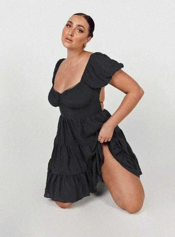 Danny Mini Dress Black Comfortable Casual Mini Dress
