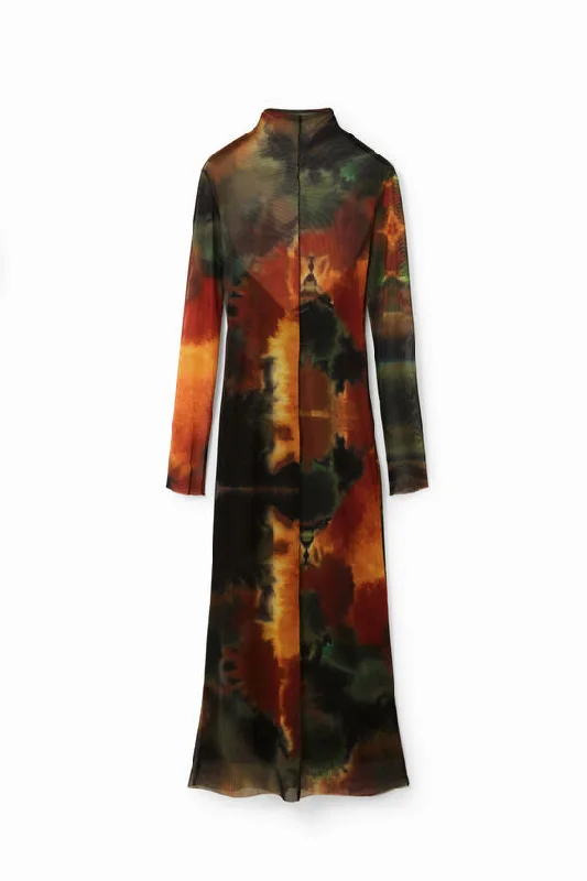 Desigual Watercolour Midi Dress Cozy A-Line Midi Dress