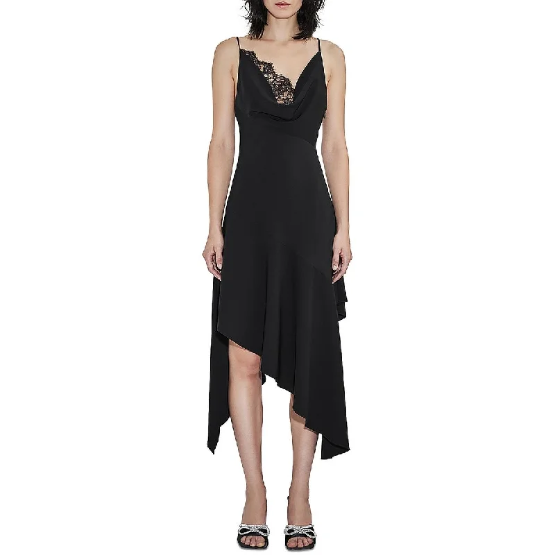 Et Ochs Womens Metallic Silk Midi Dress Elegant Floral Midi Dress