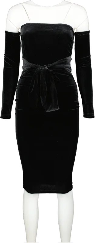 Fashion Nova Black Stay Close Velvet Midi Dress UK 4 Comfortable Short Sleeve Midi Dress Fashion Nova Black Stay Close Velvet Midi Dress UK 4 Comfortable Short Sleeve Midi Dress