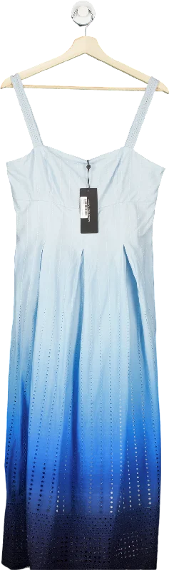 French Connection Blue Ombre Midi Dress UK 12 Cozy Knit Midi Dress