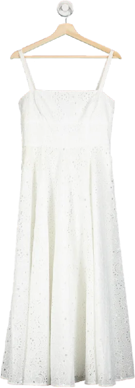 Hill House White Eyelet Midi Dress S Fashionable Wide Leg Midi Dress