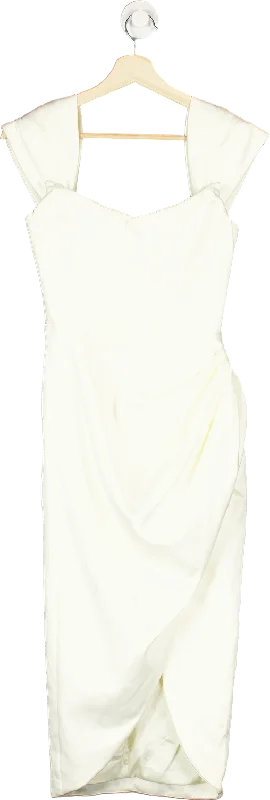 House of CB Ivory Loretta off-shoulder satin corset bodice midi dress UK XS Comfortable Sleeveless Midi Dress House of CB Ivory Loretta off-shoulder satin corset bodice midi dress UK XS Comfortable Sleeveless Midi Dress
