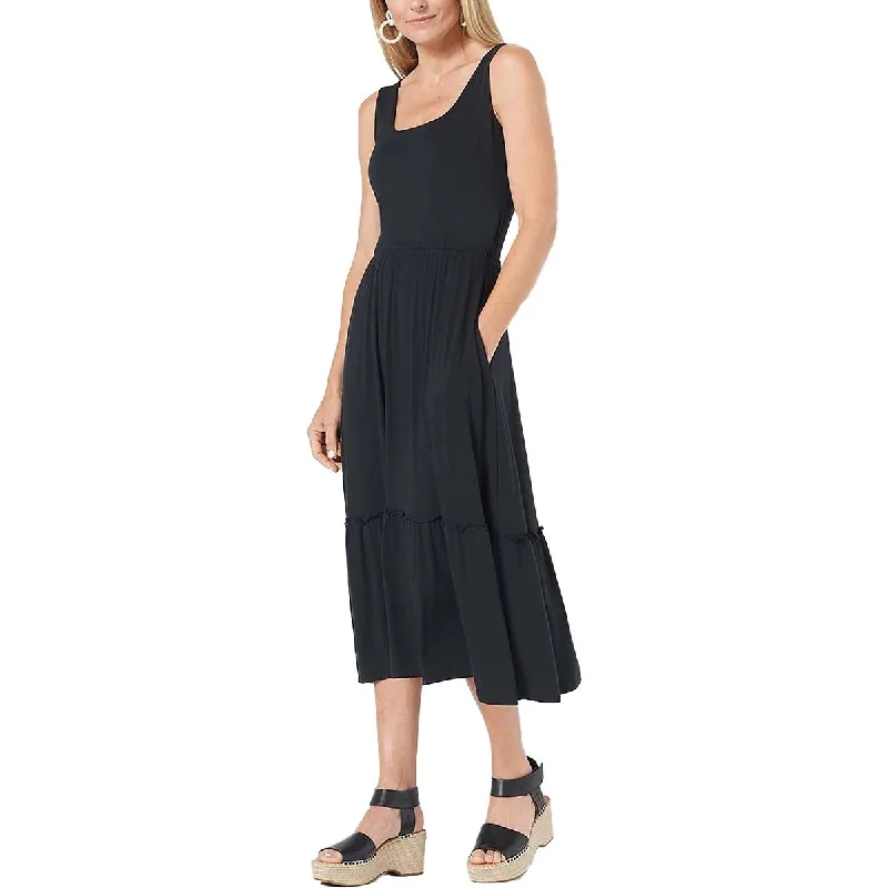 Jason Wu Womens Sleeveless Shirred Hem Midi Dress Fashionable A-Line Midi Dress