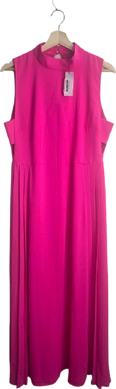 Karen Millen Hot Pink Soft Tailored Pleated Panel Midi Dress UK 12 Stylish Cold Shoulder Midi Dress Karen Millen Hot Pink Soft Tailored Pleated Panel Midi Dress UK 12 Stylish Cold Shoulder Midi Dress