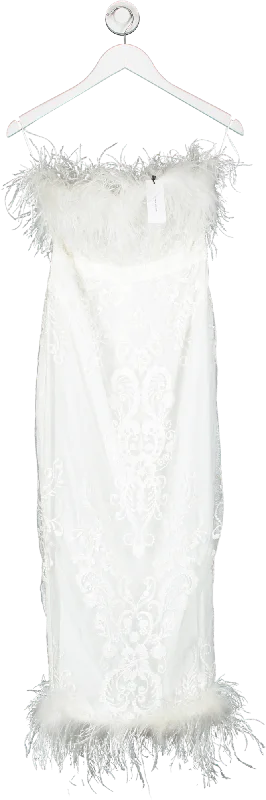Karen Millen White Graphic Embroidered Mesh Feather Woven Midi Dress UK 8 Stylish Long Sleeve Floral Midi Dress Karen Millen White Graphic Embroidered Mesh Feather Woven Midi Dress UK 8 Stylish Long Sleeve Floral Midi Dress