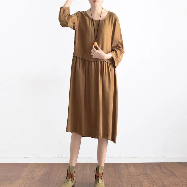 khaki long sleeve summer dress casual plus size silk maxi dresses long sleeve sundress