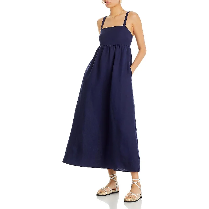 L'Agence Womens Jessamy Midi Pleated Midi Dress Fashionable Shift Midi Dress