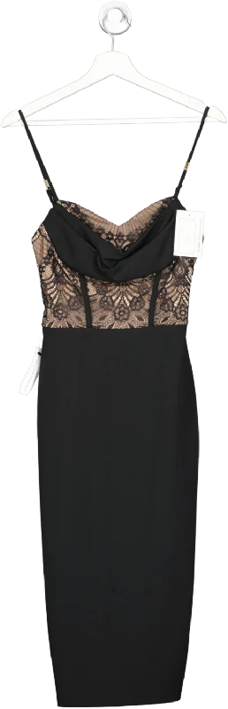 lipsy london Black Cami Drape Corset Bodycon Midi Dress UK 6 Elegant Floral Appliqué Midi Dress lipsy london Black Cami Drape Corset Bodycon Midi Dress UK 6 Elegant Floral Appliqué Midi Dress