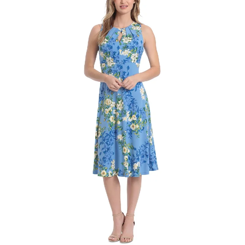 London Times Womens Midi Keyhole Neck Midi Dress Comfortable Adjustable Strap Midi Dress London Times Womens Midi Keyhole Neck Midi Dress Comfortable Adjustable Strap Midi Dress