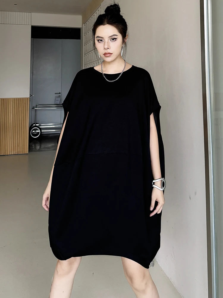 Loose Oversized Mini Dresses Classic Solid Mini Dress