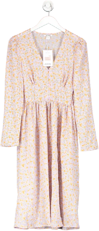 Monki Pink Ditsy Floral Midi Dress BNWT UK 8 Fashionable Off-Shoulder Dress Midi