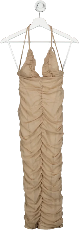 REVOLVE Nude Michael Costello Fiji Midi Dress UK XS Comfortable Button Front Midi Dress REVOLVE Nude Michael Costello Fiji Midi Dress UK XS Comfortable Button Front Midi Dress