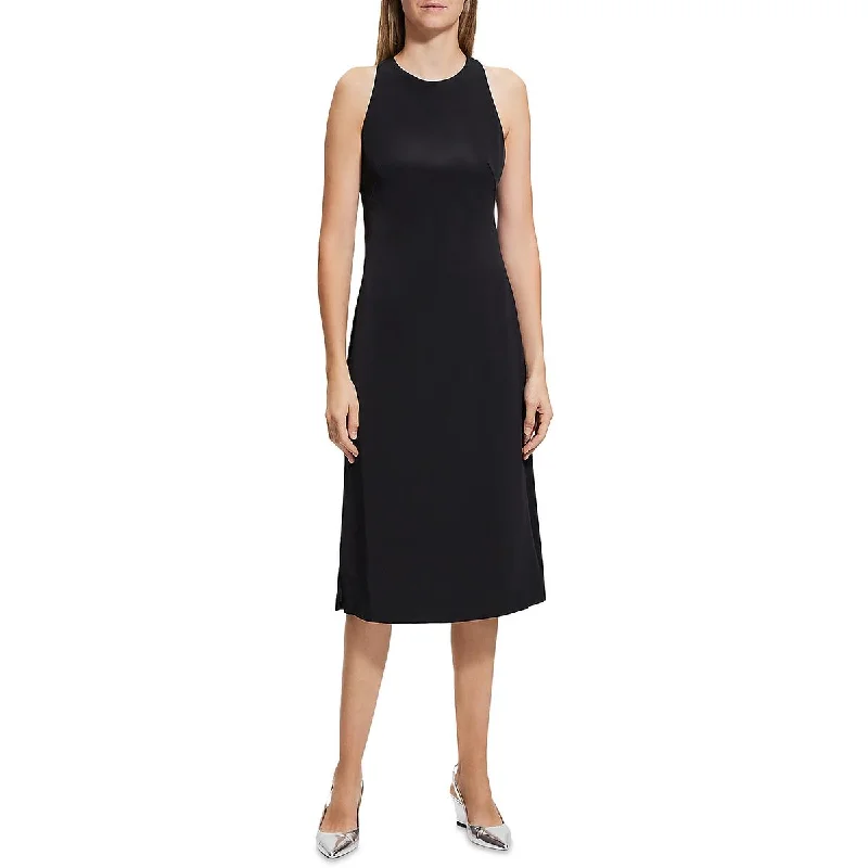 Theory Womens Crossback Short Midi Dress Fashionable High-Low Midi Dress