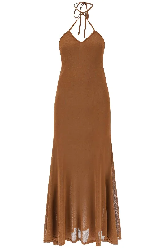 Tom ford knitted halterneck maxi dress ACK418 YAX646 BRONZE