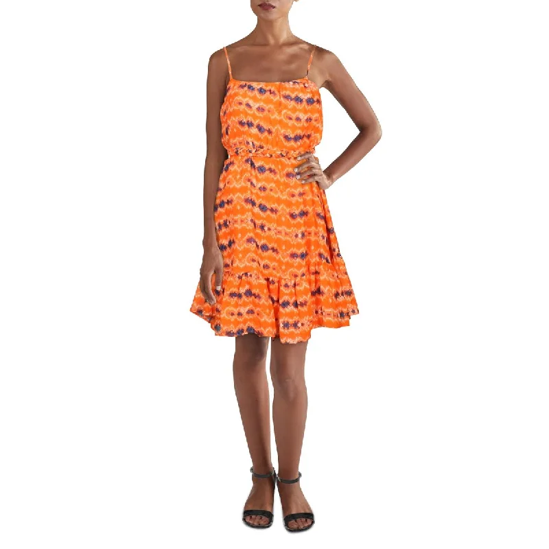 WAYF Womens Cami Belted Mini Dress Classic Floral Mini Dress