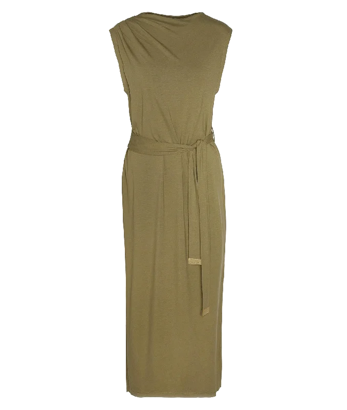 Courtney Midi Dress - Green Comfortable Wrap Midi Dress