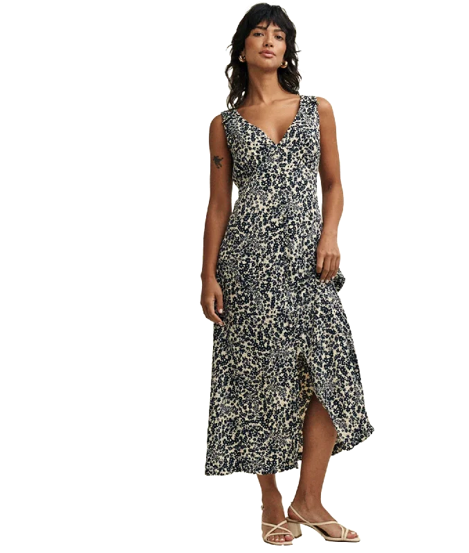 Ditsy Floral Clio Midi Dress - Multi Stylish Striped Midi Dress