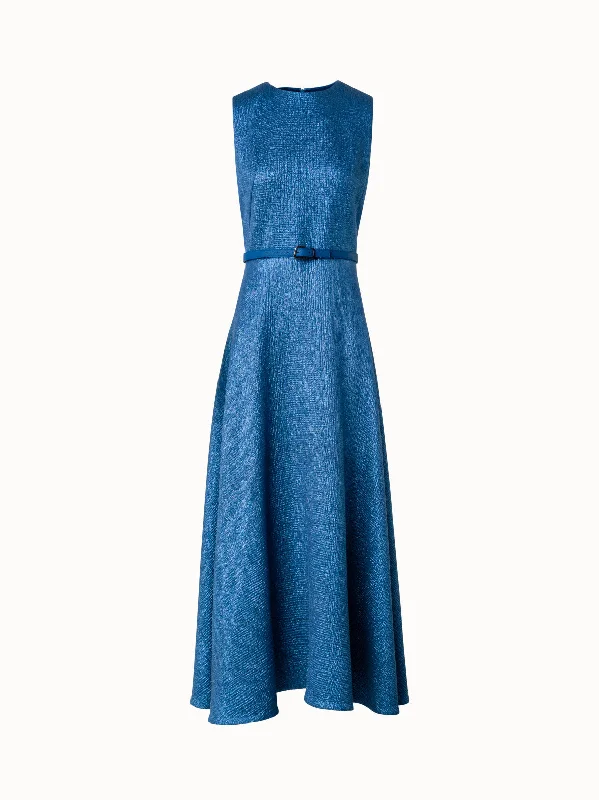 Wool Silk Lurex Midi Dress