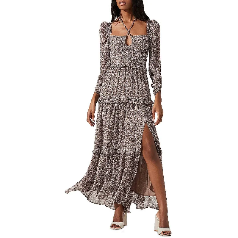 ASTR the Label Womens Lovestruck Floral Ruffle Maxi Dress Fashionable Faux Wrap Maxi Dress ASTR the Label Womens Lovestruck Floral Ruffle Maxi Dress Fashionable Faux Wrap Maxi Dress
