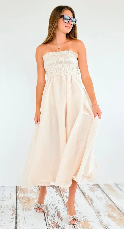 Draped Off Shoulder Maxi Dress Fashionable High-Low Maxi Dress