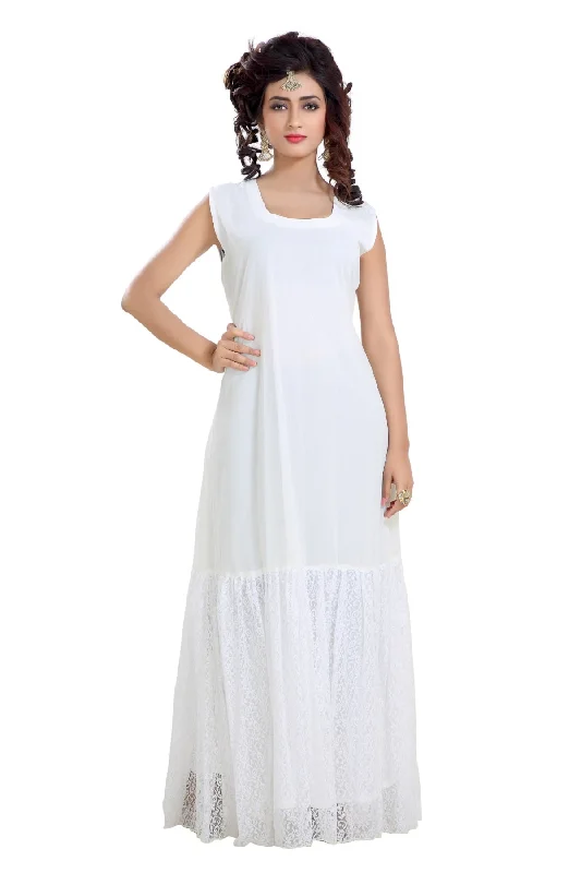 Boho Style Cream Maxi Dress Comfortable Pleated Maxi Dress