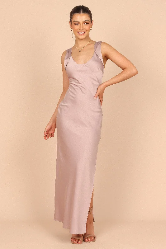 Carnation Cross Back Maxi Dress - Lilac Fashionable Button-Down Maxi Dress