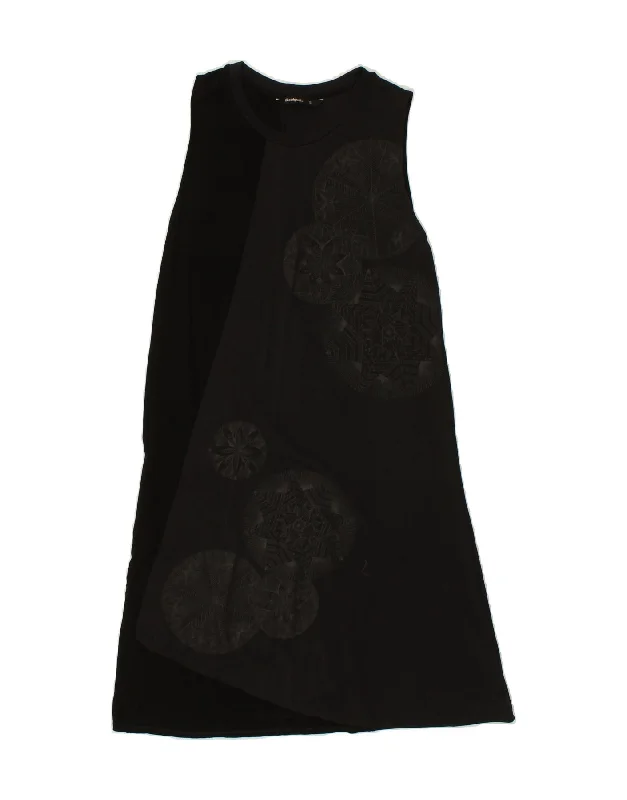 DESIGUAL Womens Graphic Sleeveless Maxi Dress UK 10 Small Black Viscose Elegant Floral Maxi Dress DESIGUAL Womens Graphic Sleeveless Maxi Dress UK 10 Small Black Viscose Elegant Floral Maxi Dress