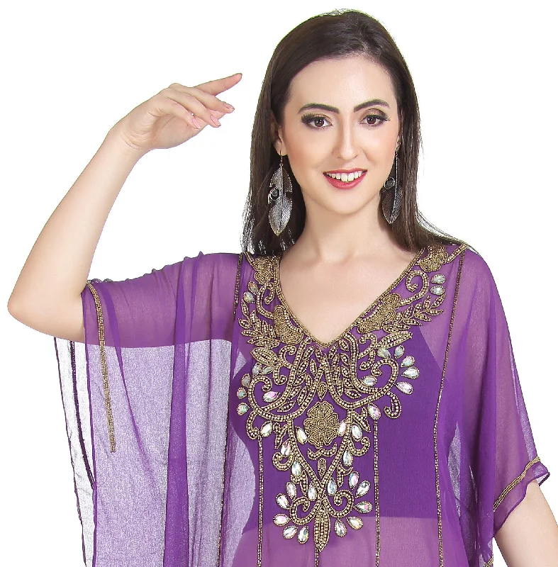 Embroidered Kurti Short Maxi Dress Stylish One-Shoulder Maxi Dress