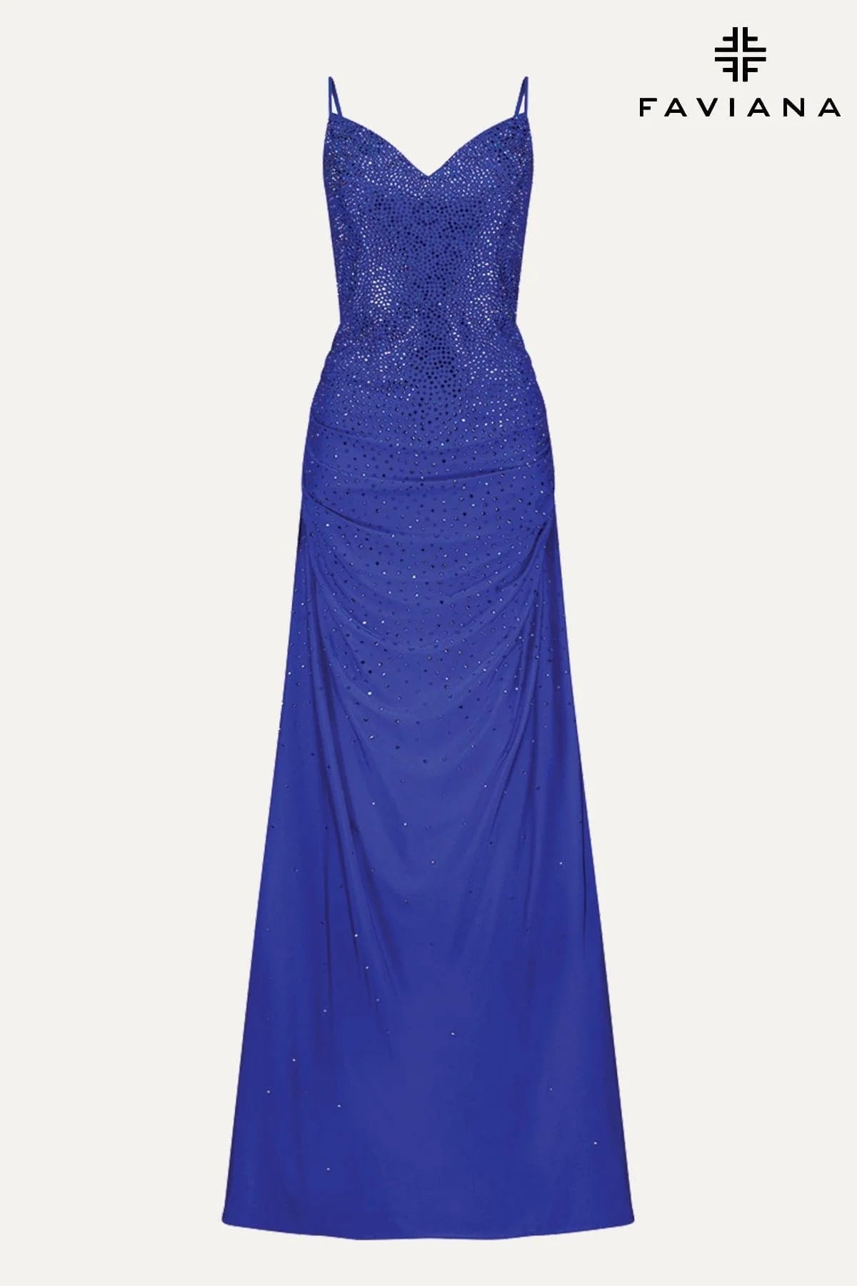 Faviana 9555 Plus Size Corset Maxi Dress With Hotfix Crystals Elegant Maxi Dress with Lace