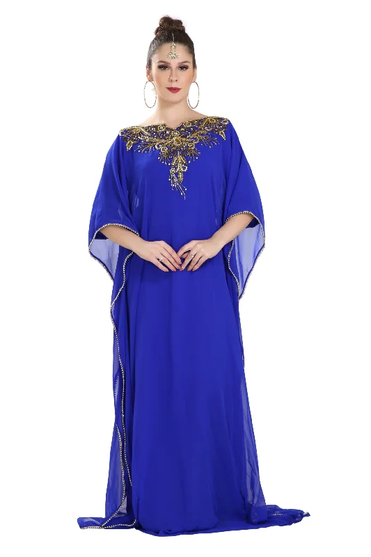 Jalabiya in Royal Blue Maxi Dress Stylish Long Sleeve Maxi Dress