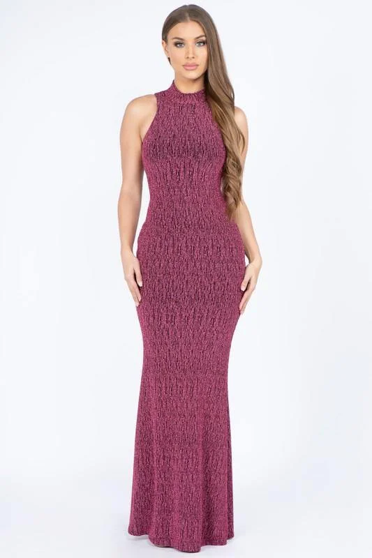 Kate, Sleeveless mermaid maxi dress Trendy Maxi Dress with Belt