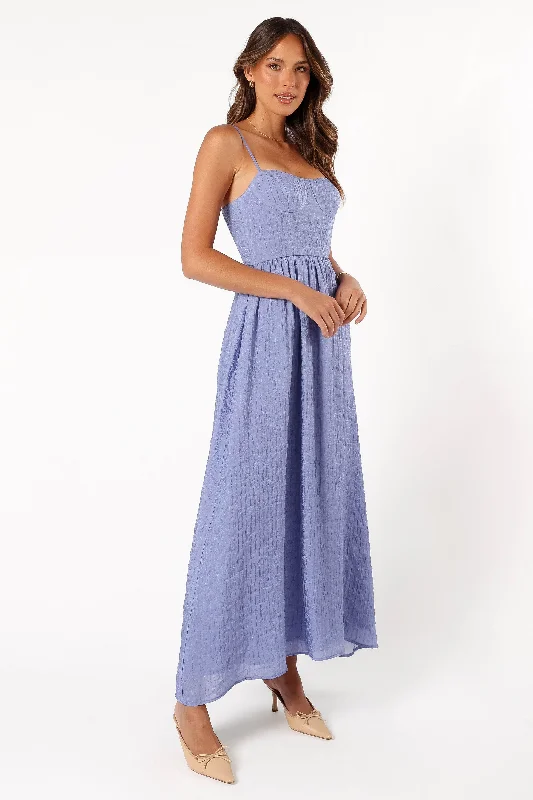 Logan Maxi Dress - Purple Cozy Maxi Dress with Slit