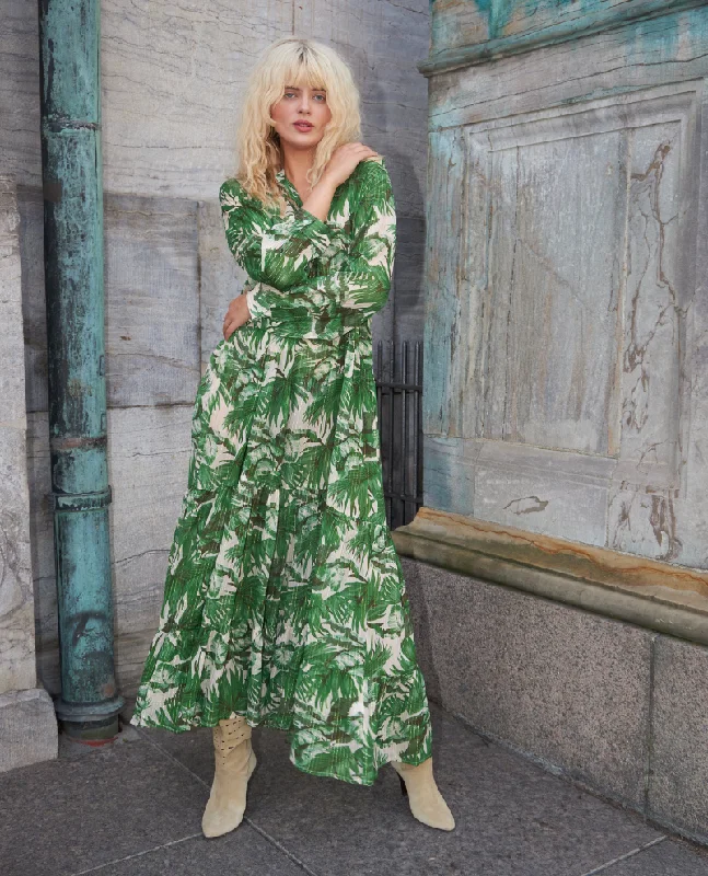 Lollys Laundry Nee Green Maxi Dress Comfortable Maxi Dress with Sleeves