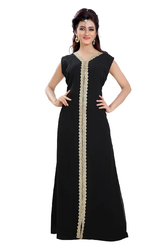 Maxi Dress In Black For Daily Use Comfortable Bohemian Maxi Dress