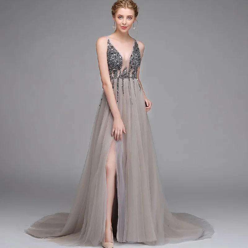 sd-hk Women Long Prom Gowns V Neck Sleeveless Evening Maxi Dress Comfortable Plunging Neckline Maxi Dress sd-hk Women Long Prom Gowns V Neck Sleeveless Evening Maxi Dress Comfortable Plunging Neckline Maxi Dress