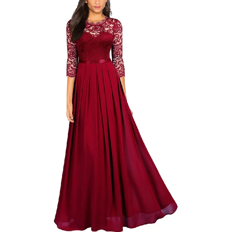 Women's formal floral lace wedding bridesmaid maxi dress Stylish Button-Up Maxi Dress Women's formal floral lace wedding bridesmaid maxi dress Stylish Button-Up Maxi Dress