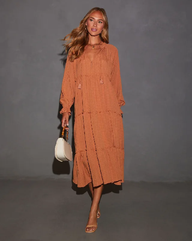 Tessy Tiered Cotton Maxi Dress Chic Off-Shoulder Maxi Dress