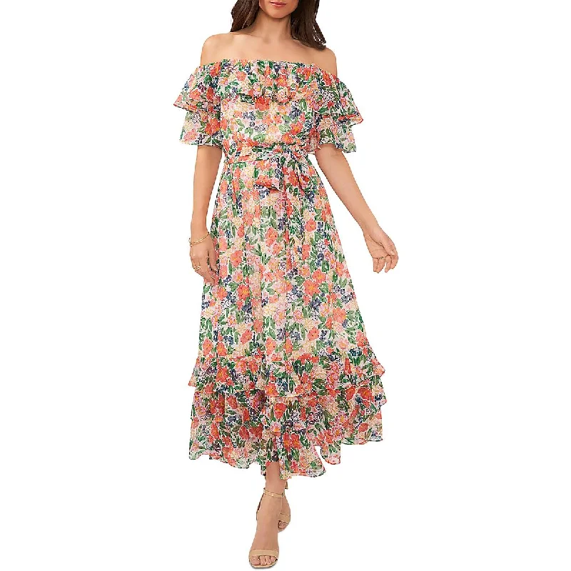 Vince Camuto Womens Chiffon Maxi Dress Elegant Boho Maxi Dress