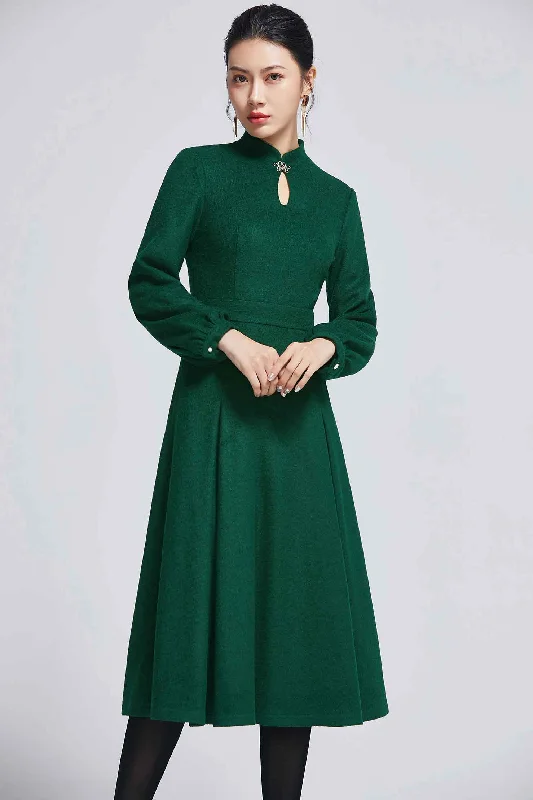 vintage inspired wool maxi dress with key hole neckline 2266# Trendy Ruffled Maxi Dress vintage inspired wool maxi dress with key hole neckline 2266# Trendy Ruffled Maxi Dress
