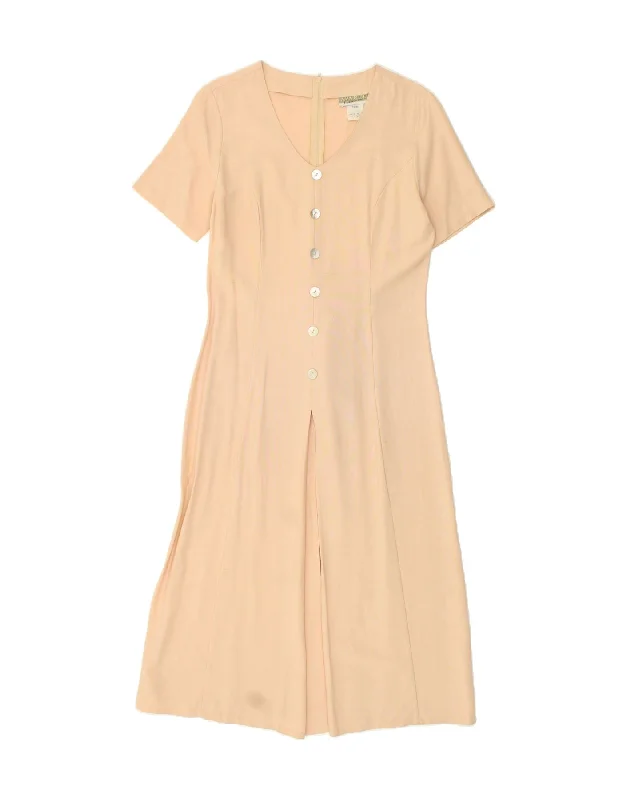 VINTAGE Womens Maxi Dress UK 10 Small Beige Viscose Fashionable Asymmetrical Maxi Dress VINTAGE Womens Maxi Dress UK 10 Small Beige Viscose Fashionable Asymmetrical Maxi Dress
