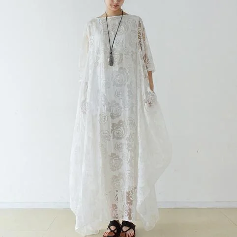 White lace flowy chiffon maxi dresses oversize chiffon dress beach dressses caftans Trendy V-Neck Maxi Dress White lace flowy chiffon maxi dresses oversize chiffon dress beach dressses caftans Trendy V-Neck Maxi Dress
